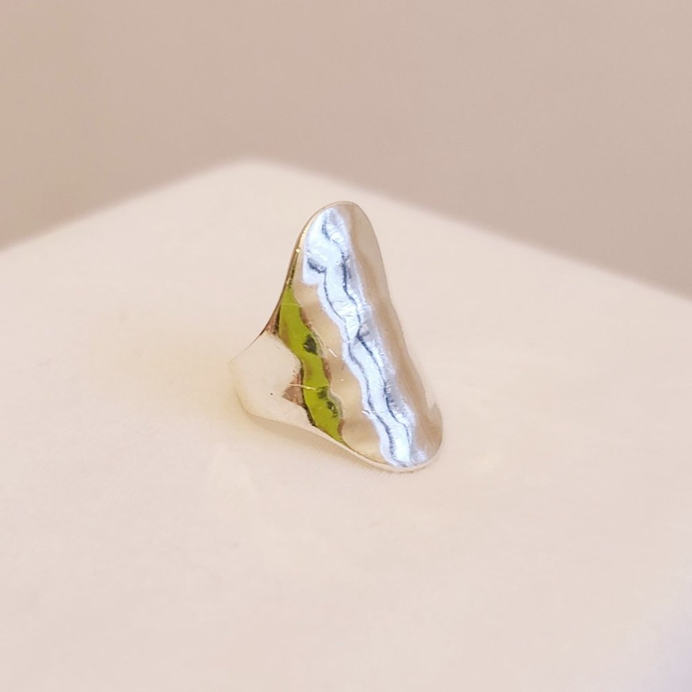 Sterling Silver Hammered Bold Statement Ring